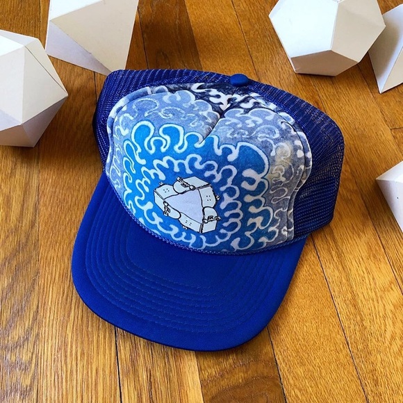 Custom-Hand Drawn Trucker SnapBack Hat - Picture 2 of 5